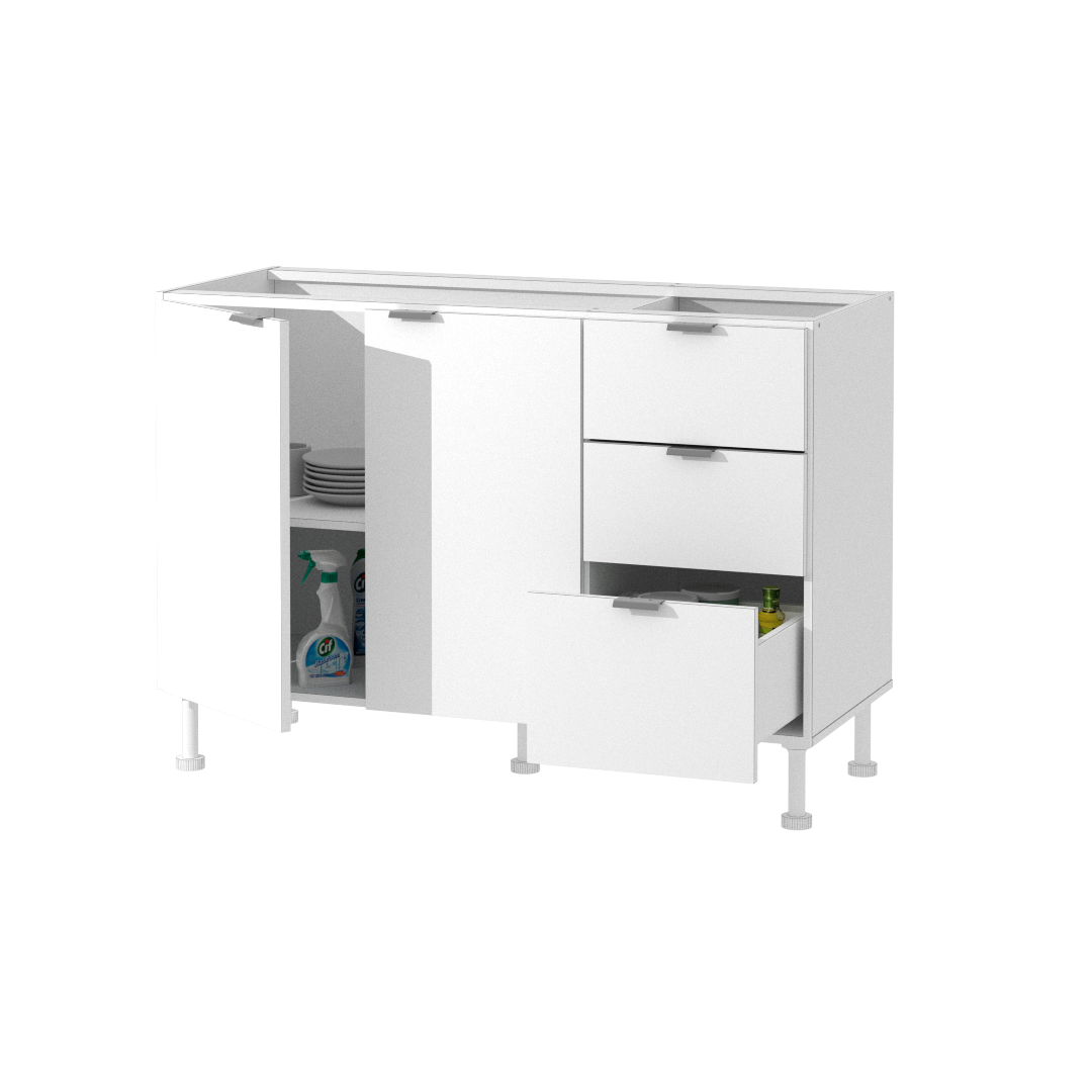 Bajo Mesada Confort 120 cm Blanco