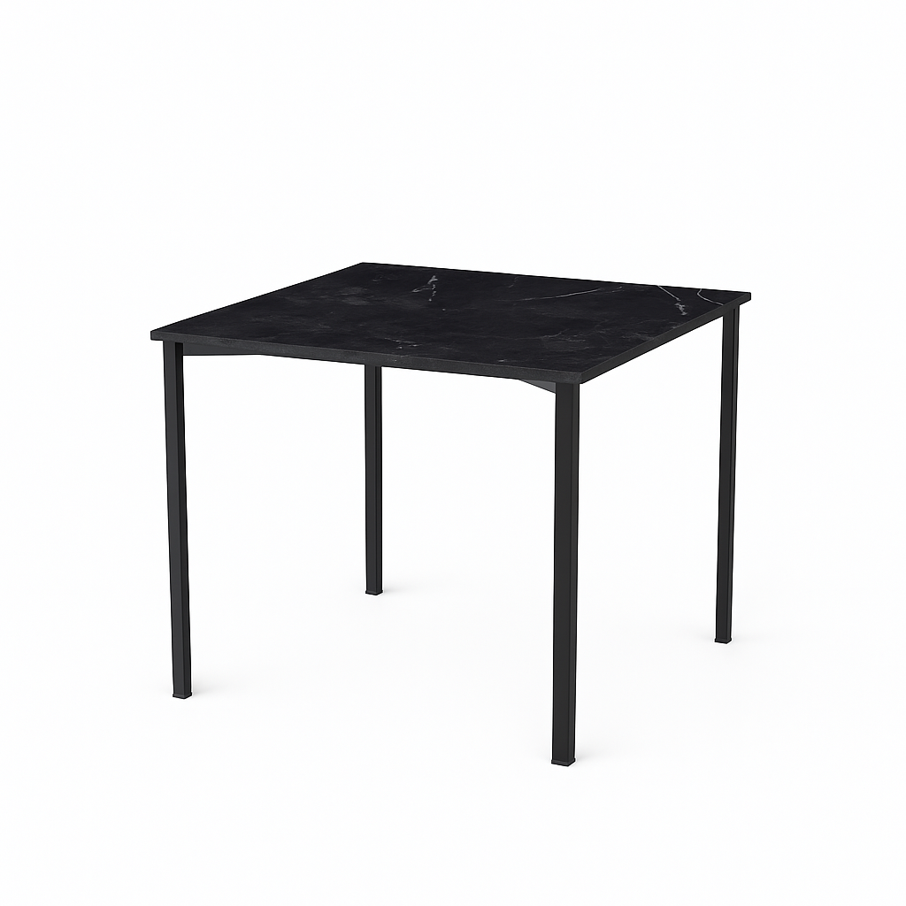 Mesa Milano Cuadrada 85 cm Marmol Gris Negro