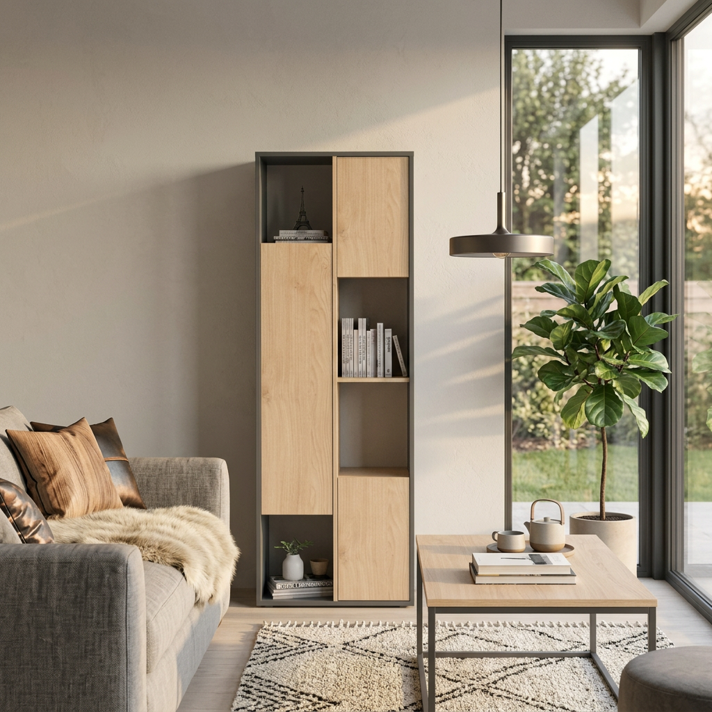 Biblioteca Venezia 180 cm Gris Roble Kendal