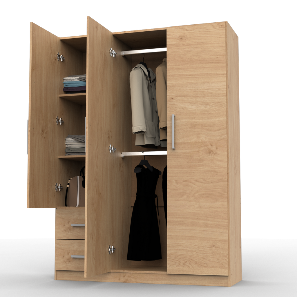 Placard 3 Puertas 130 cm Roble Kendal