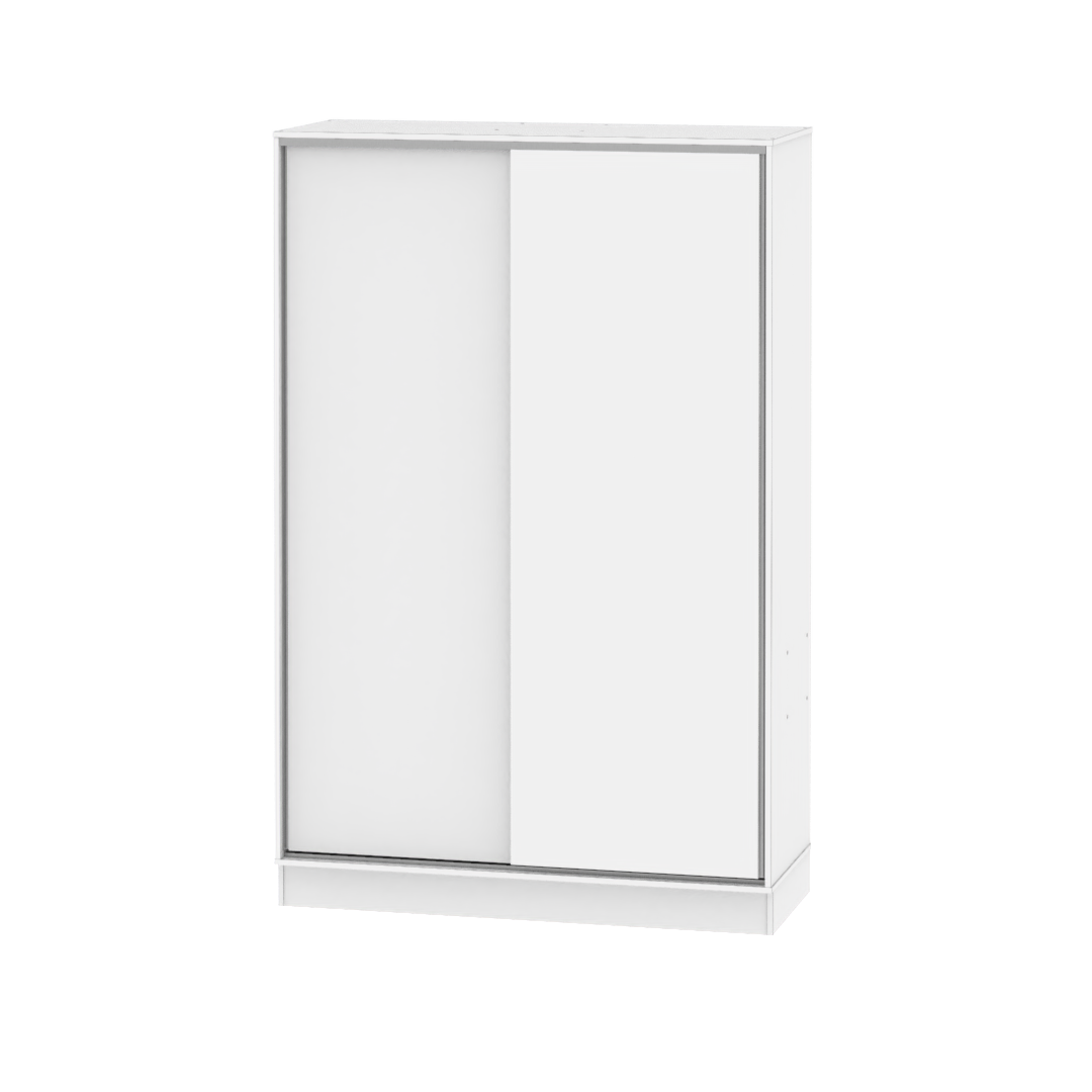 Placard Corredizo 135 cm con Zapatero Blanco
