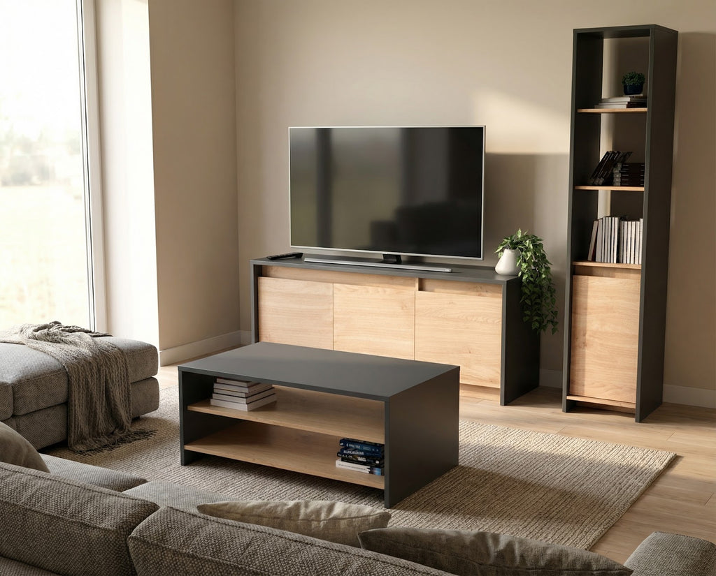 Mesa Ratona Niza 90 cm Gris Roble Kendal