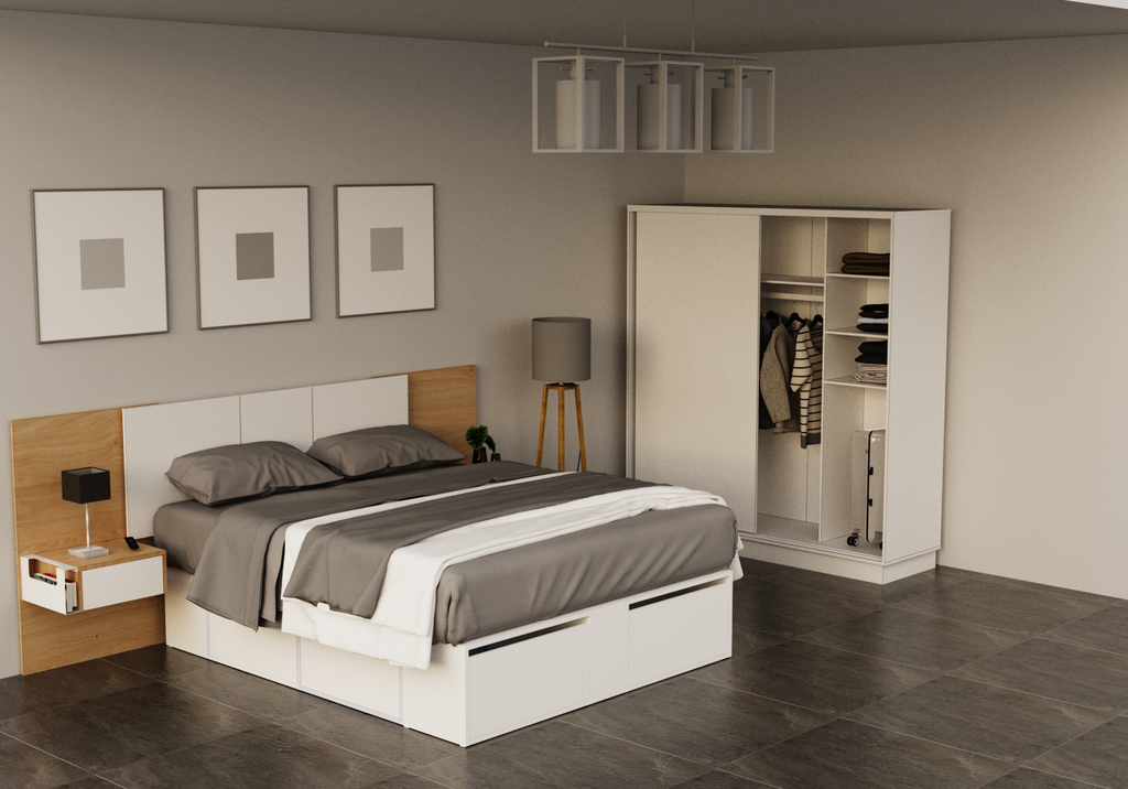 Respaldo Cama De 2 Plazas Roble Kendal Blanco