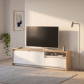 Rack De Tv 180 cm Roble Kendal Blanco