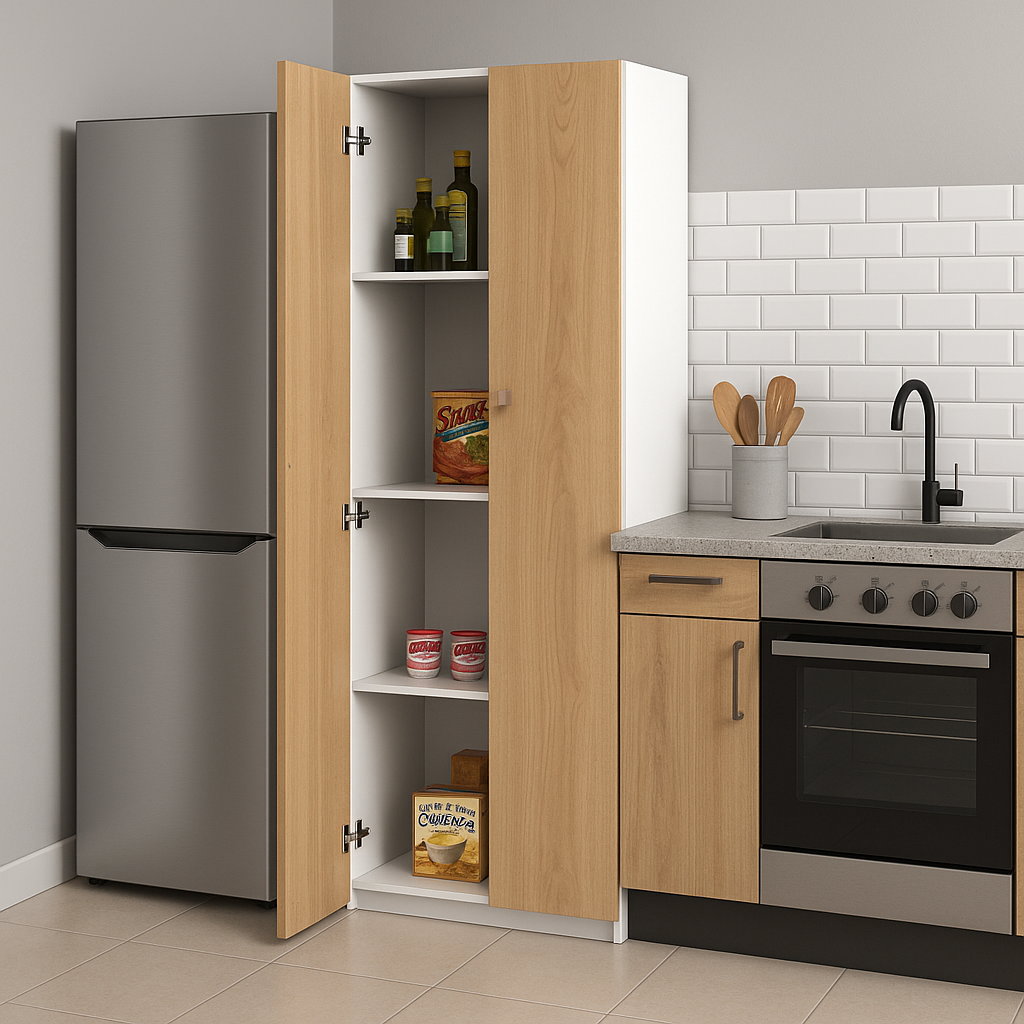Despensero 2 Puertas 180 cm Blanco Roble Kendal