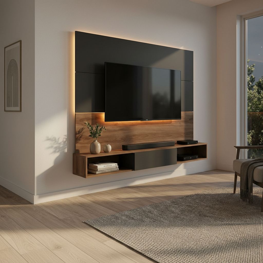 Panel Rack de Tv Flotante 160 cm Gris Roble Kendal