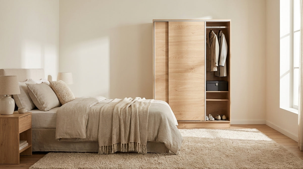 Placard Corredizo 135 cm con Zapatero Roble Kendal