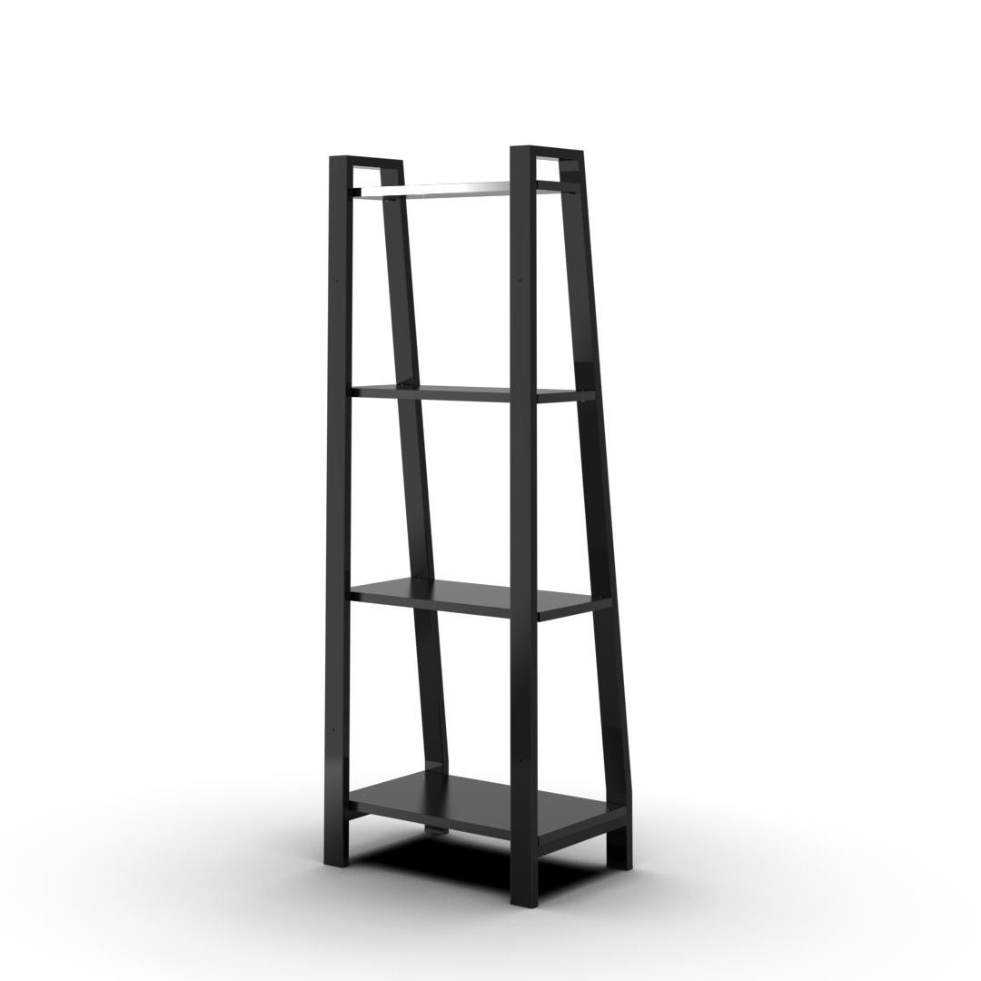 Estantería 140 cm 4 Estantes Negro