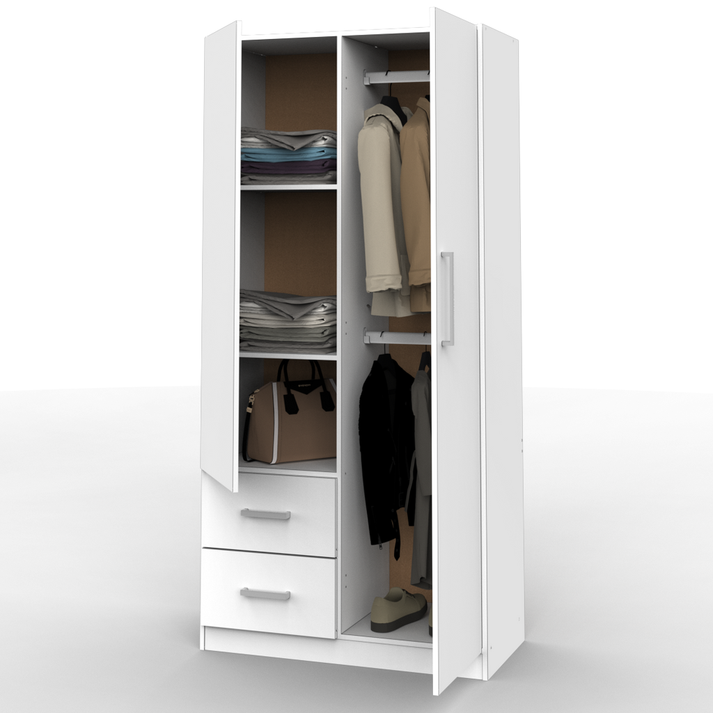 Placard 2 Puertas 87 cm Blanco