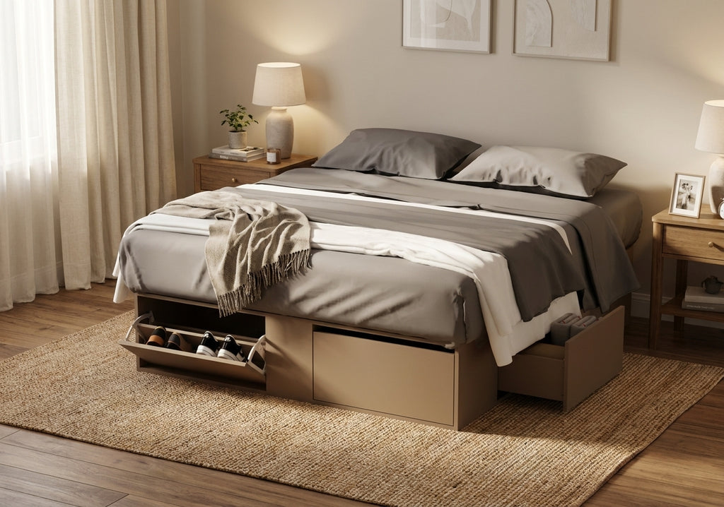Cama Extensible 140 o 160 cm Gris Arcilla