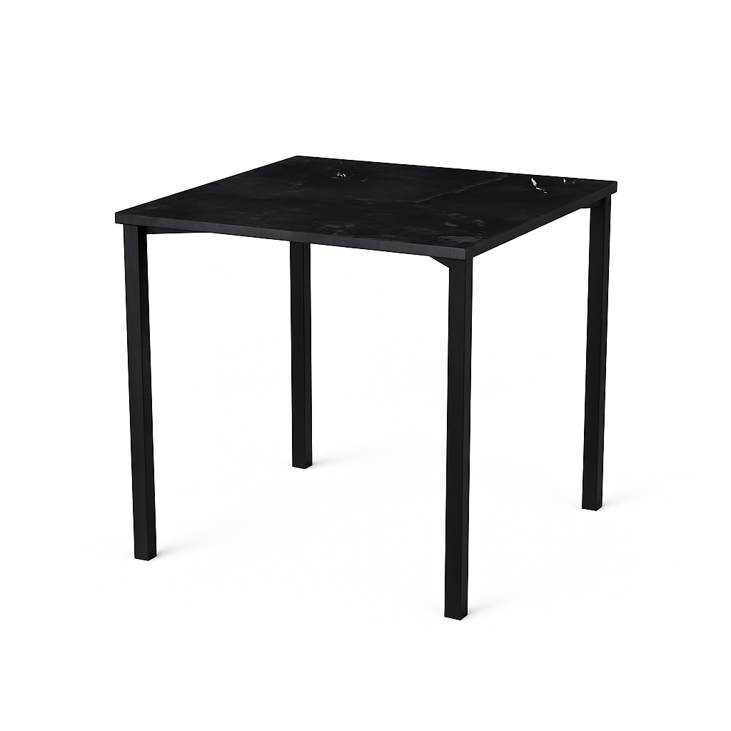 Mesa Milano Cuadrada 85 cm Marmol Gris Negro