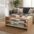 Mesa Ratona Niza 90 cm Blanca Roble Kendal