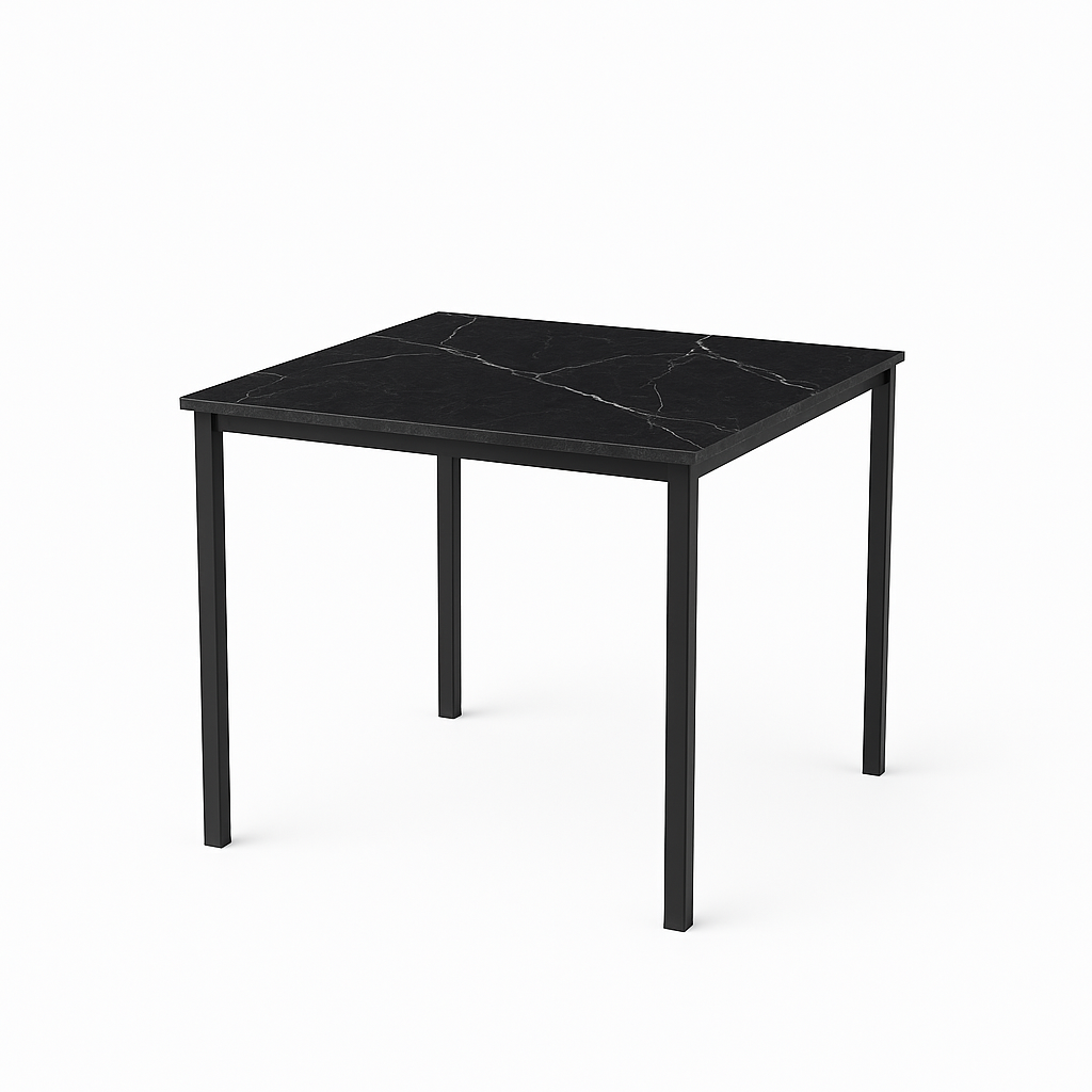 Mesa Milano Cuadrada 85 cm Marmol Gris Negro