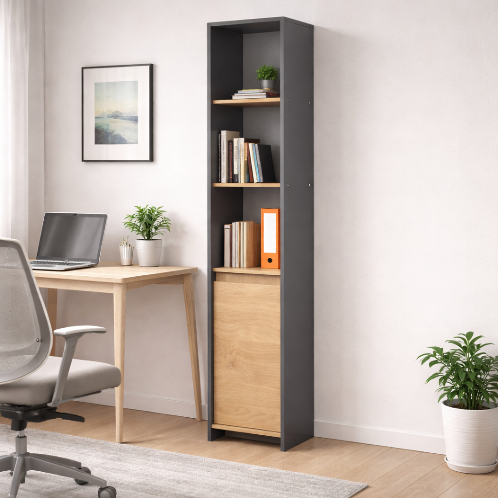 Columna Biblioteca Niza 40 cm Gris Roble Kendal