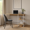 Escritorio con Estantes 120 cm Roble Kendal Blanco