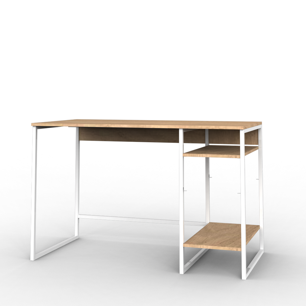 Escritorio con Estantes 120 cm Roble Kendal Blanco