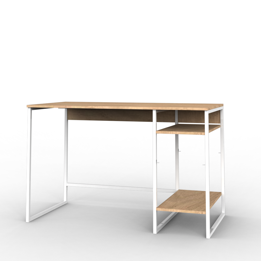 Escritorio con Estantes 120 cm Roble Kendal Blanco