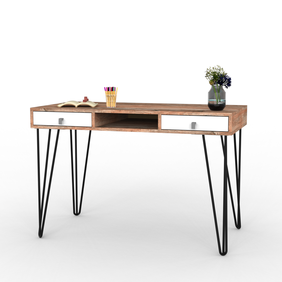 Escritorio Industrial Con Cajones 120 cm Atakama Blanco