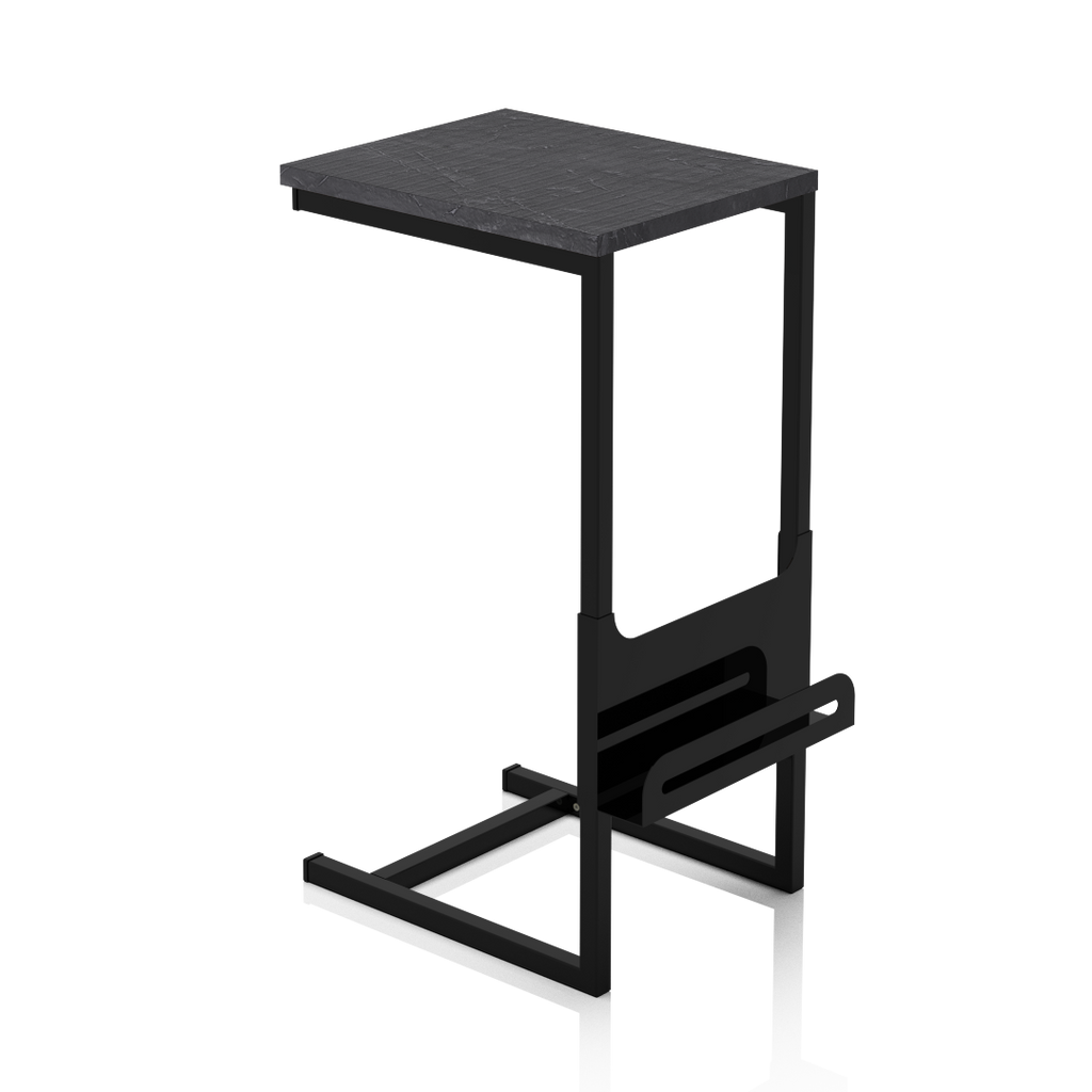 Mesa de Arrime con Revistero Marmol Gris Negra