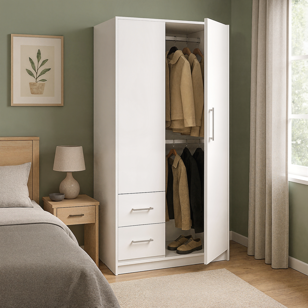 Placard 2 Puertas 87 cm Blanco
