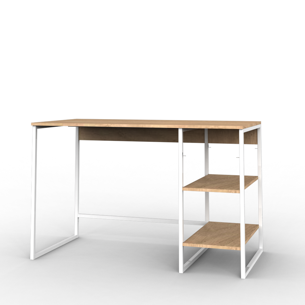 Escritorio con Estantes 120 cm Roble Kendal Blanco