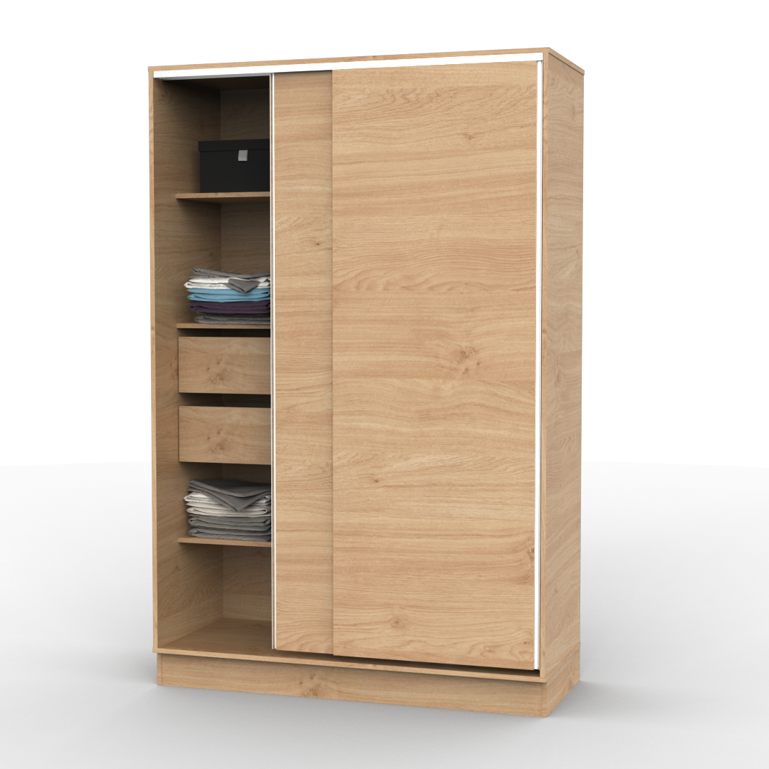 Placard Corredizo 135 cm con Zapatero Roble Kendal