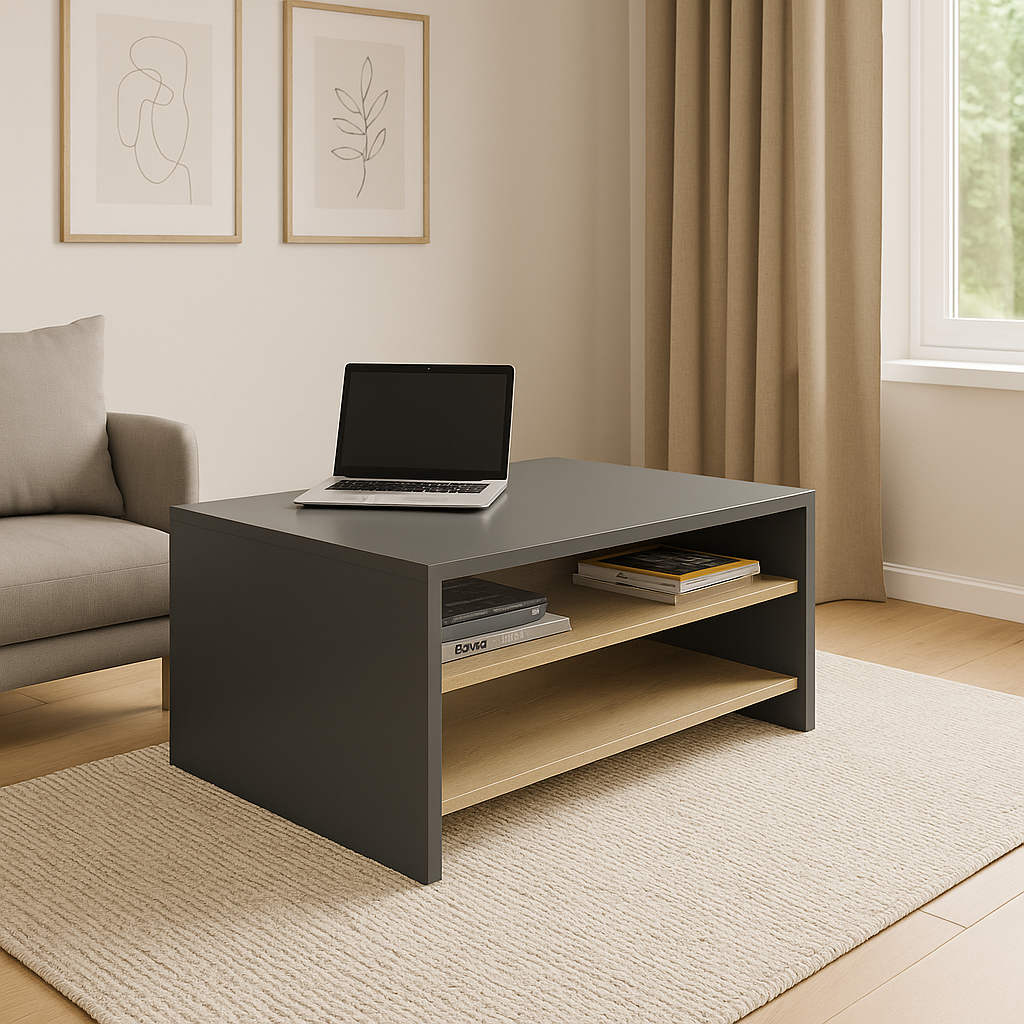Mesa Ratona Niza 90 cm Gris Roble Kendal
