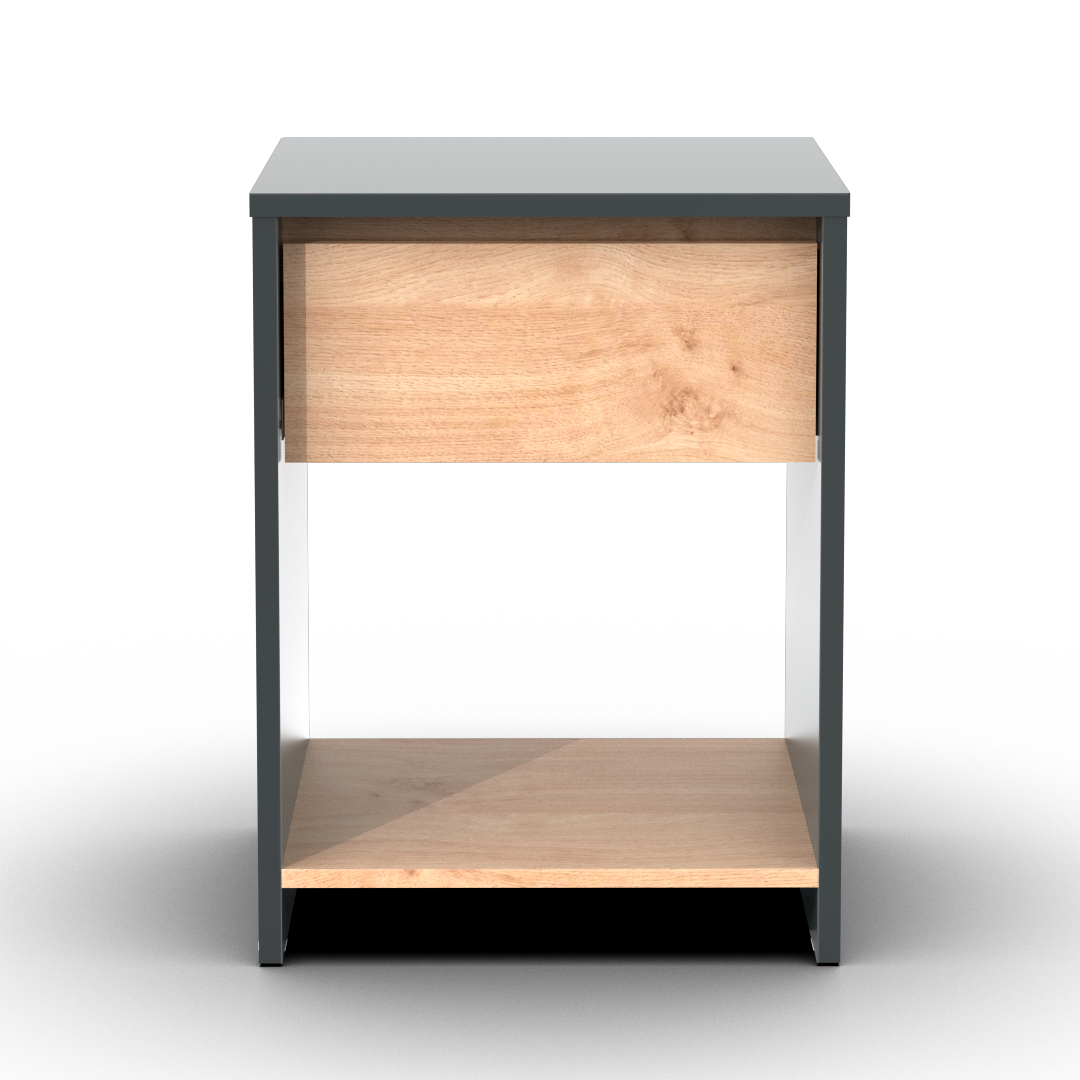 Mesita De Luz Niza 60 cm Gris Roble Kendal
