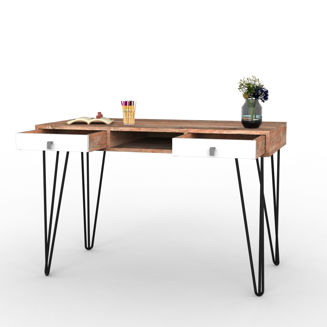 Escritorio Industrial Con Cajones 120 cm Atakama Blanco