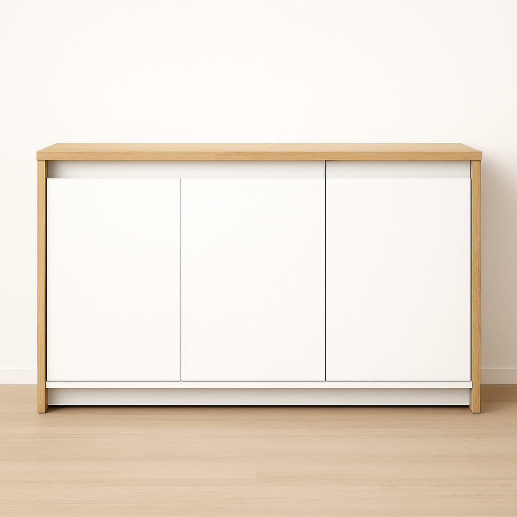 Bahiut Vajillero 130 cm Roble Kendal Blanco