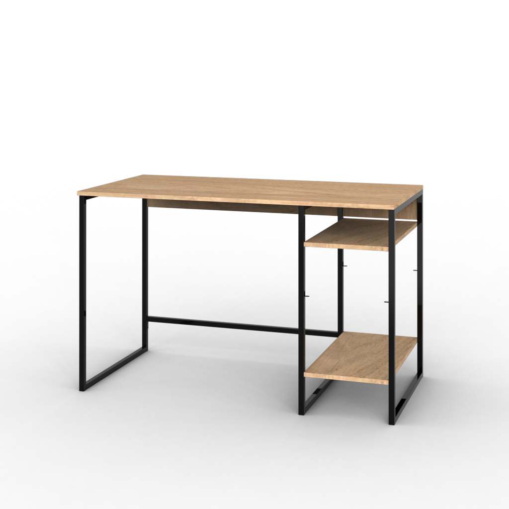 Escritorio con Estantes 120 cm Roble Kendal Negro