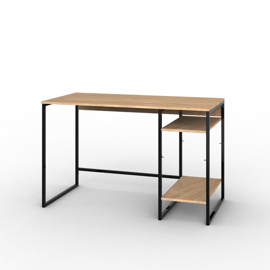 Escritorio con Estantes 120 cm Roble Kendal Negro
