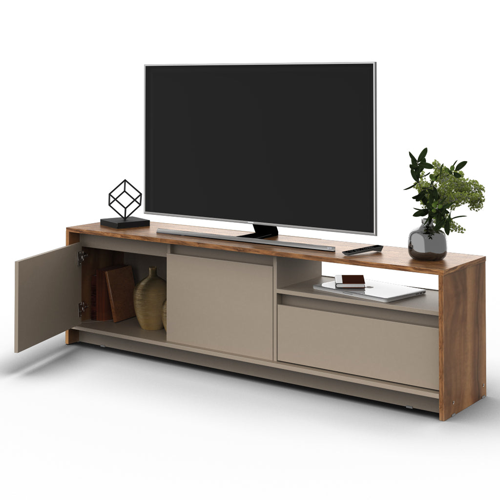 Rack De Tv 180 cm Nogal Gris Arcilla