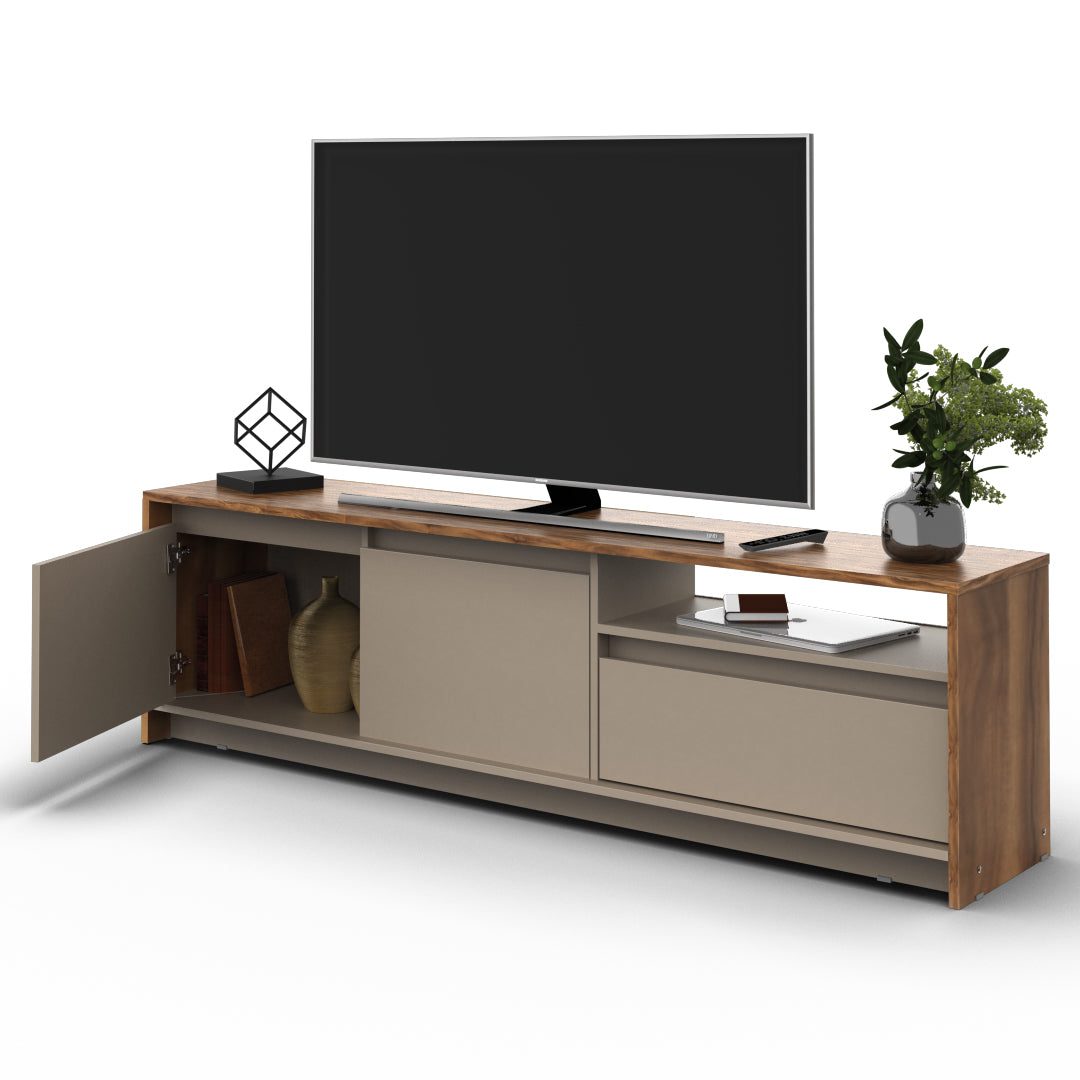 Rack De Tv 180 cm Nogal Gris Arcilla