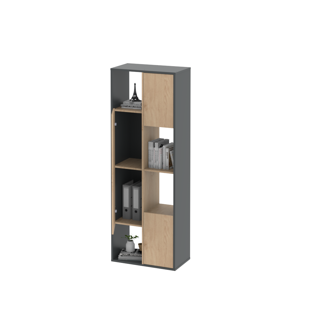Biblioteca Venezia 180 cm Gris Roble Kendal