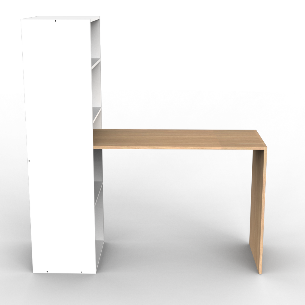 Escritorio con Biblioteca 120 cm Roble Kendal Blanco