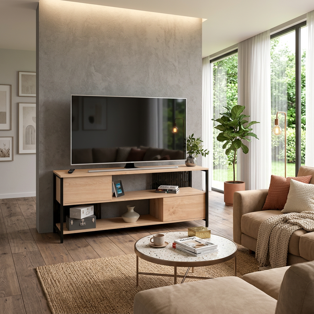 Rack de Tv 130 cm Berlin Roble Kendal