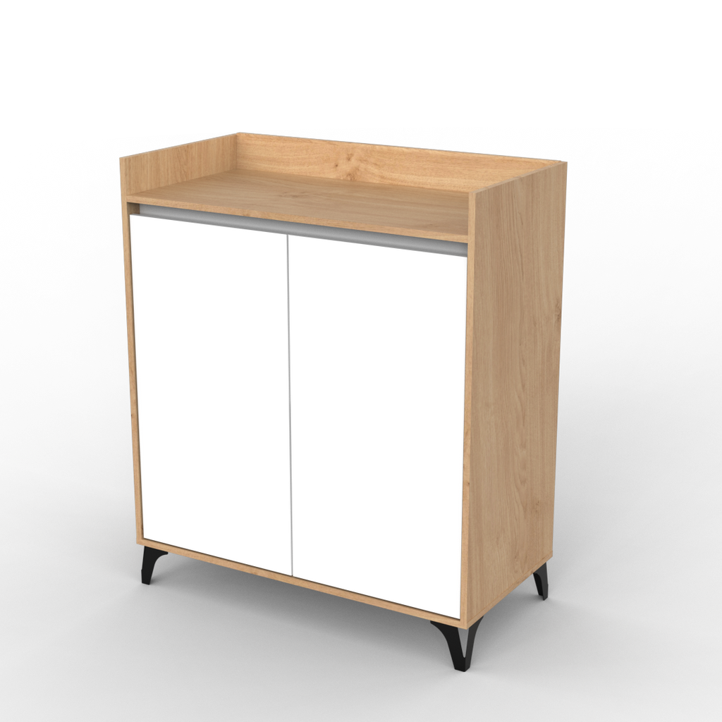 Auxiliar Portamicroondas 90 cm Blanco Roble Kendal
