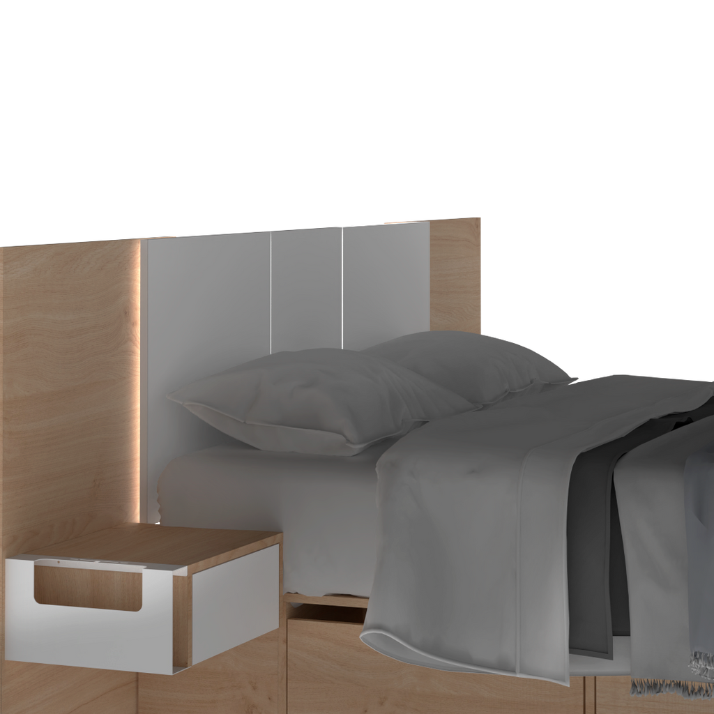 Respaldo Cama De 2 Plazas Roble Kendal Blanco