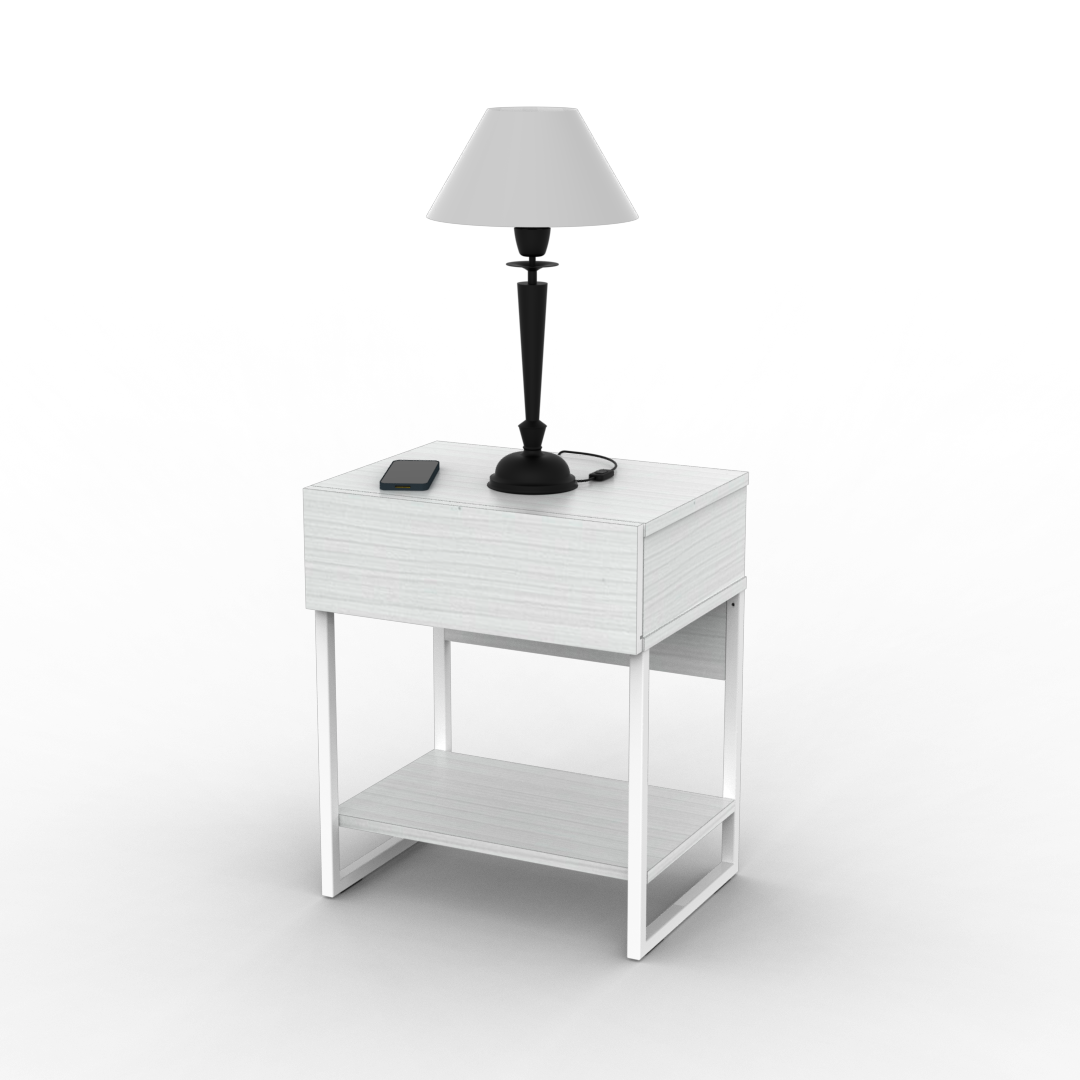 Mesa de Luz Moderna Blanco Gofo