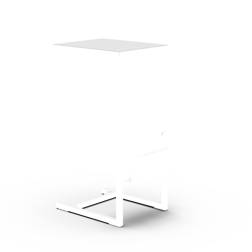 Mesa de Arrime con Revistero Blanca