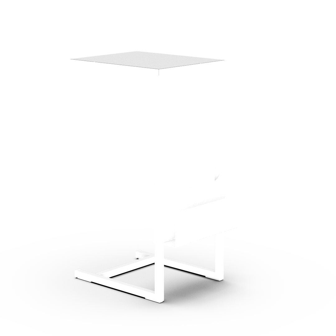 Mesa de Arrime con Revistero Blanca