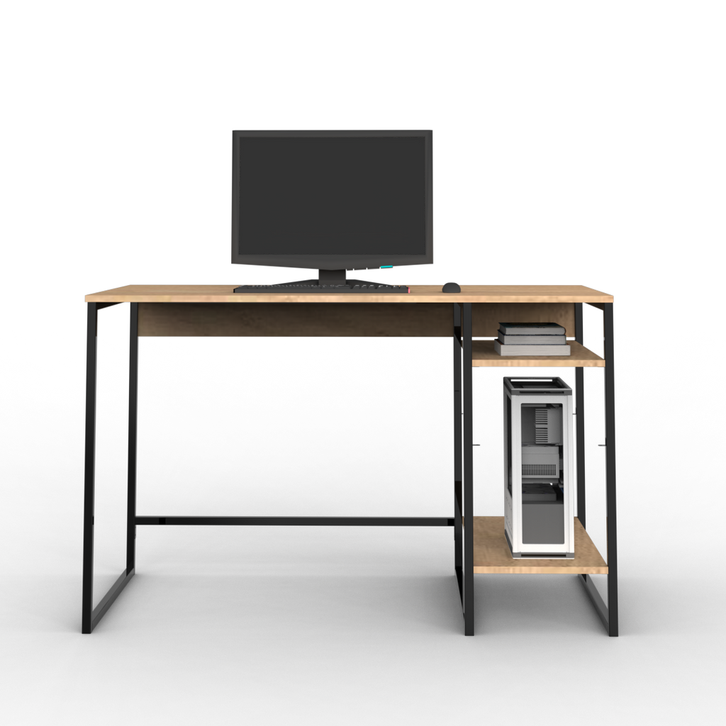 Escritorio con Estantes 120 cm Roble Kendal Negro
