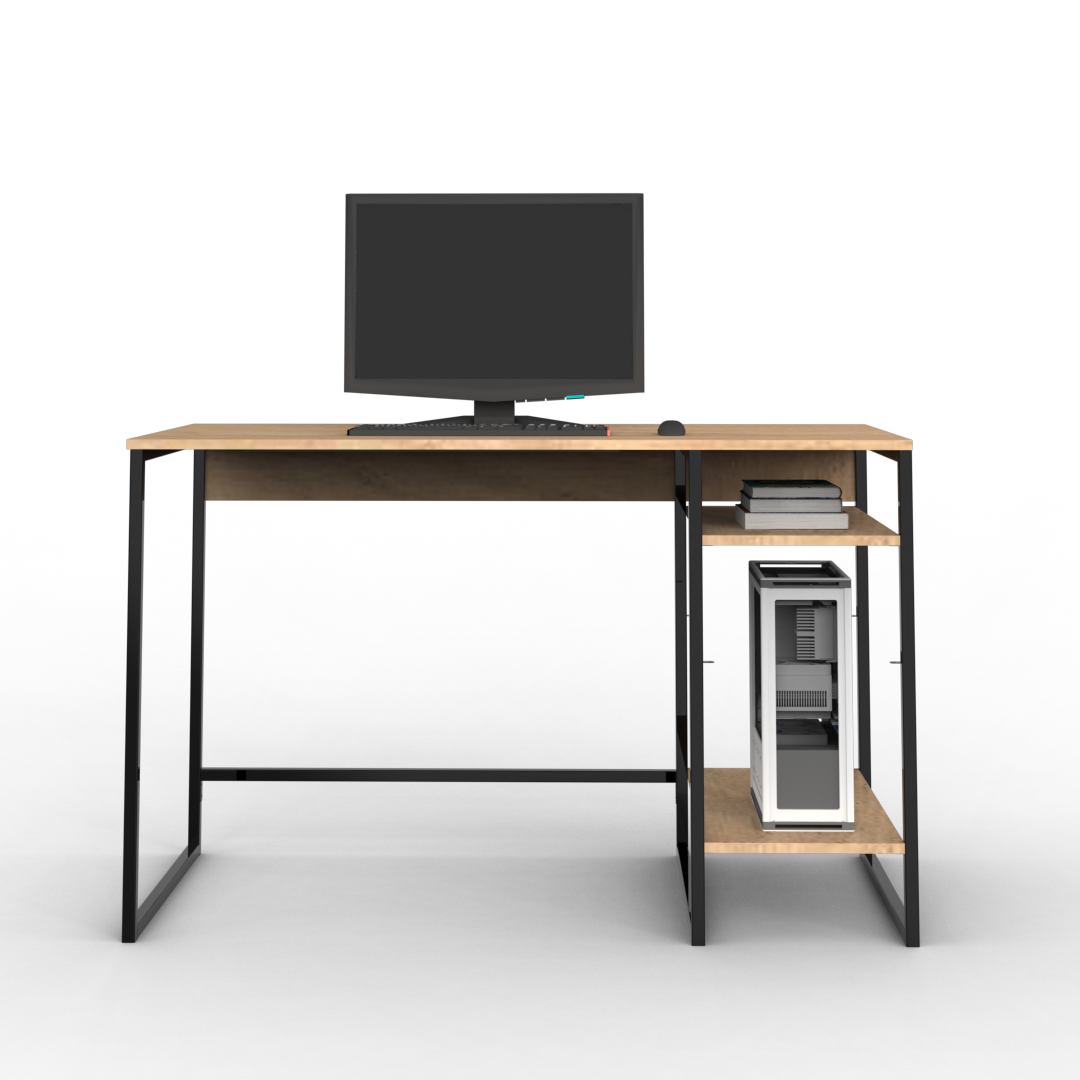 Escritorio con Estantes 120 cm Roble Kendal Negro