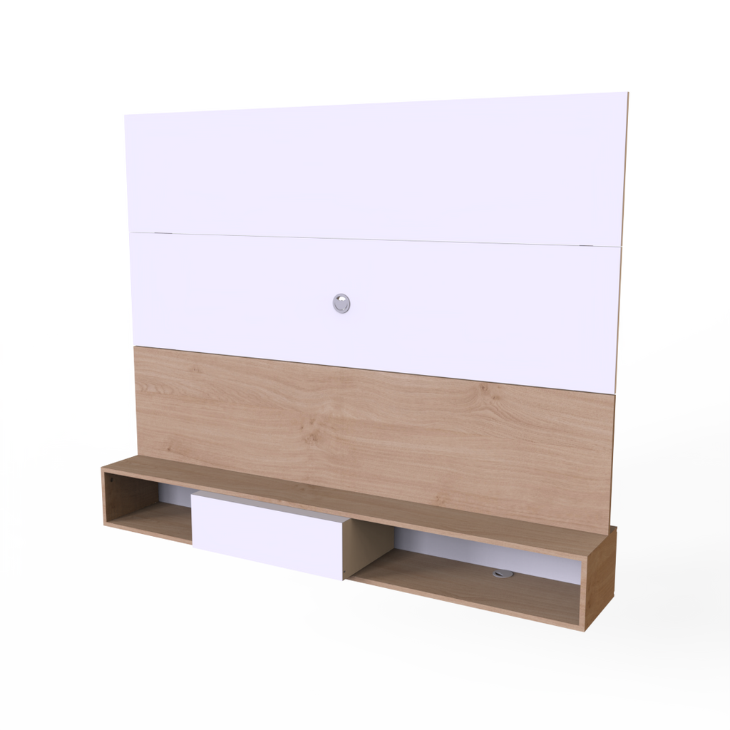 Panel Rack de Tv Flotante 160 cm Blanco Roble Kendal