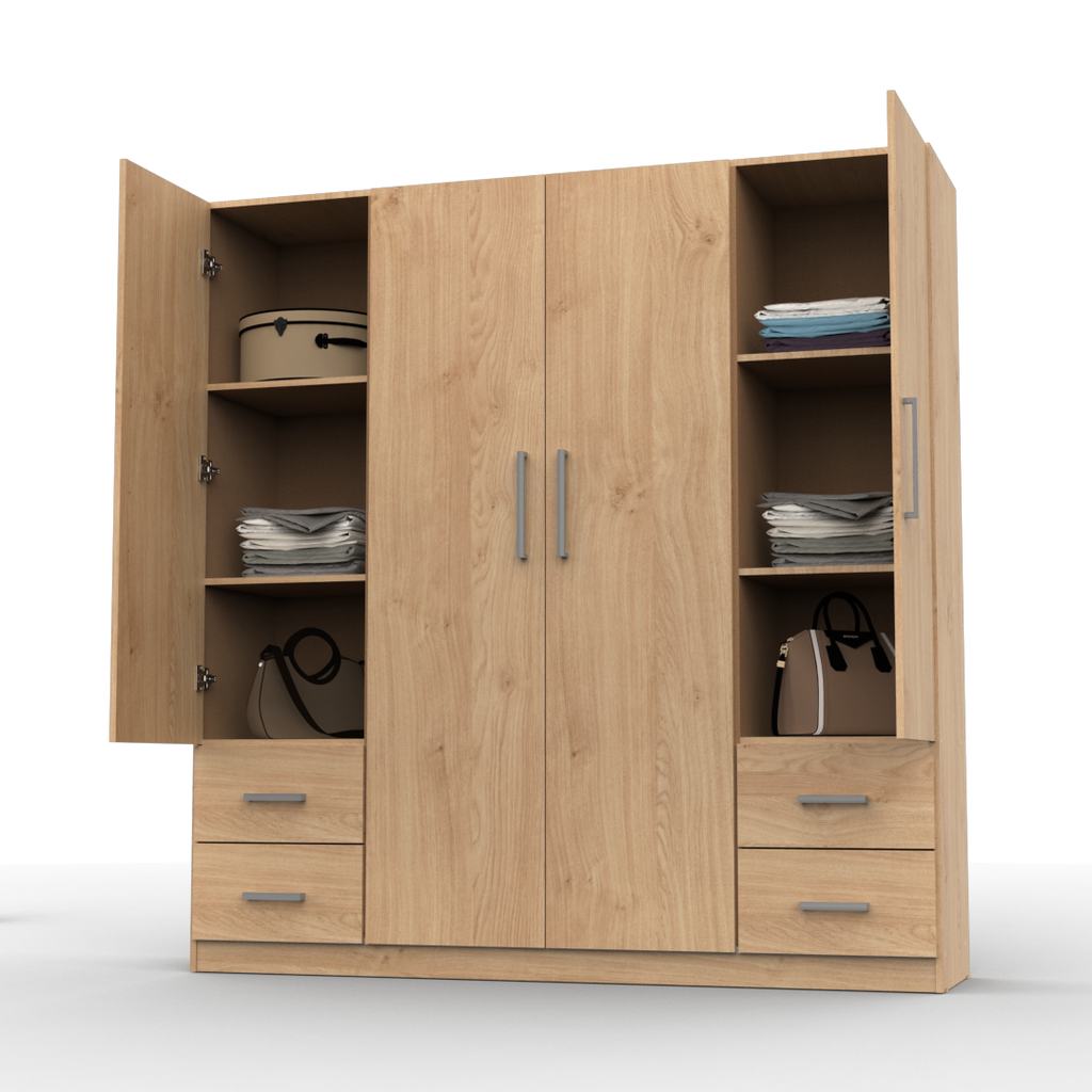 Placard 4 Puertas 173 cm Roble Kendal