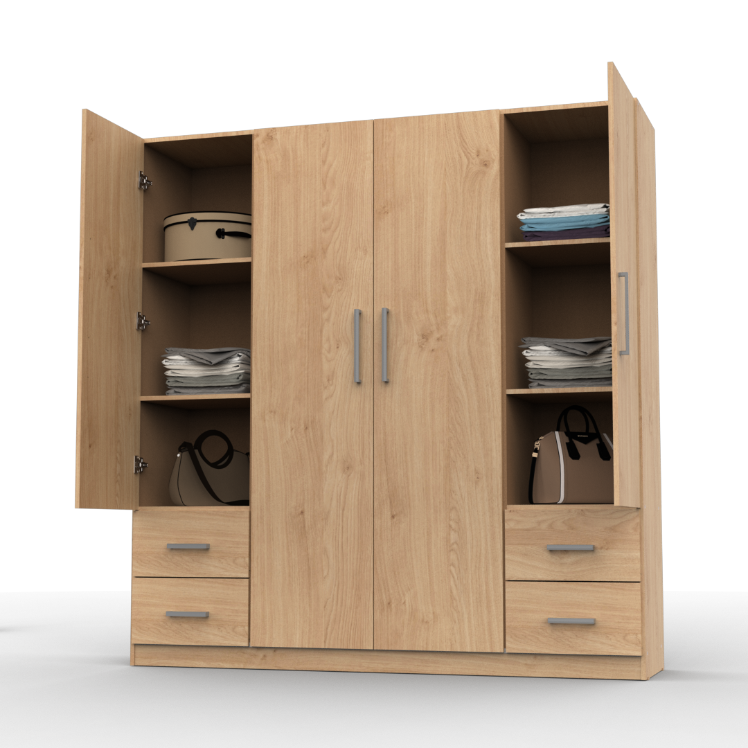 Placard 4 Puertas 173 cm Roble Kendal