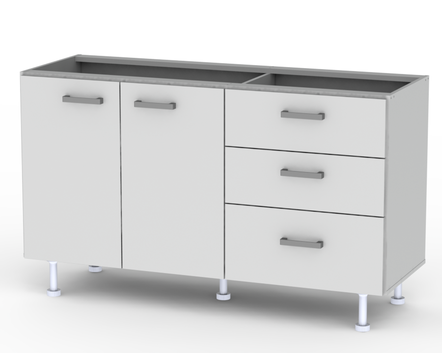 Bajo Mesada Clásico 140 cm Blanco