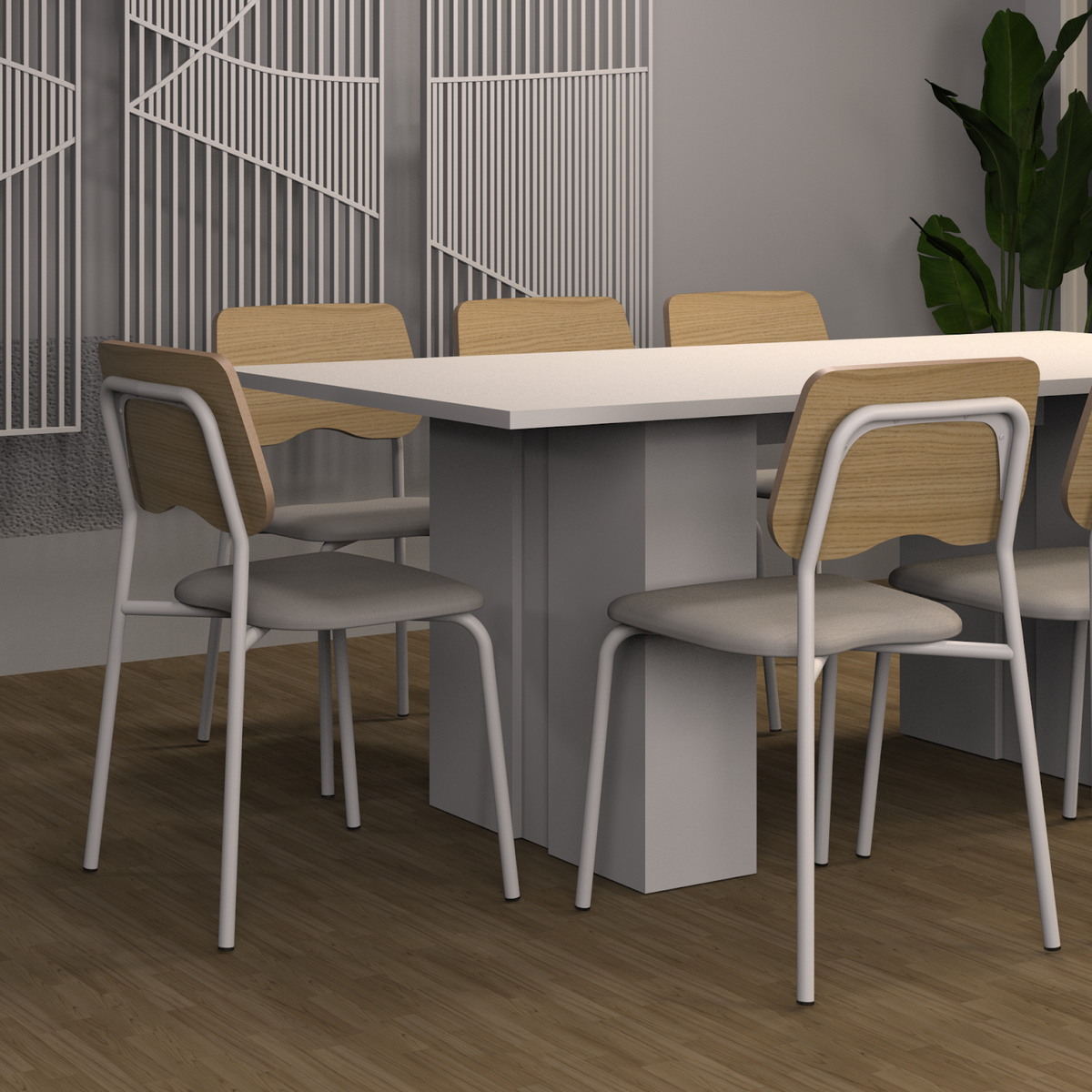 Silla Roma Blanca Gris Roble