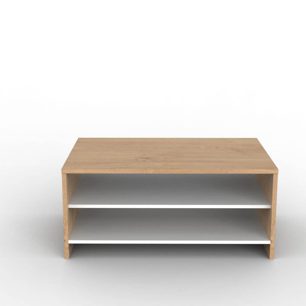Mesa Ratona Niza 90 cm Blanca Roble Kendal